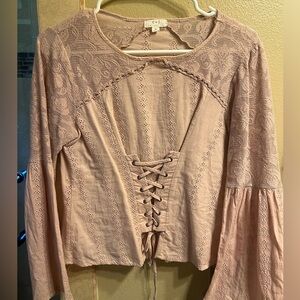 Corset rose pink long sleeve top